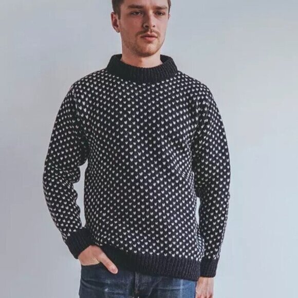 Devold Norway Navy Blue Nordsjø Wool Sweater - Small, Oversized - Picture 14 of 16